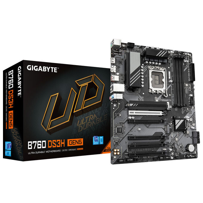 Gigabyte B760 DS3H GEN5 Scheda Madre Supporta Intel Core 14a 13a 12a Generazione 8+2+1 Fasi VRM DDR5 fino a 5600 MHz 2 M.2 PCIe 4.0 USB 3.2 Gen 2x2 colore Nero