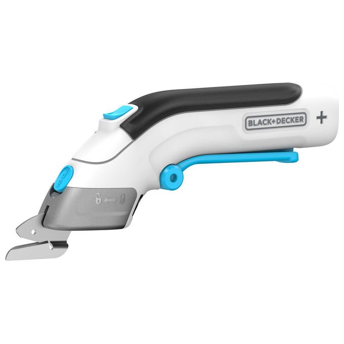 Black and Decker BCSC115-XJ Forbici Elettriche 3.6V con 2 Lame Autonomia 40 min Ricarica USB-C colore Nero