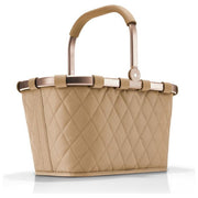 Reisenthel BK6046 carrybag Cestino per shopping 22 L in poliestere riciclato con cerniera e tasca interna colore Beige