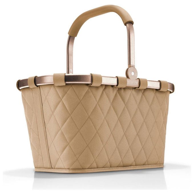 Reisenthel BK6046 carrybag Cestino per shopping 22 L in poliestere riciclato con cerniera e tasca interna colore Beige