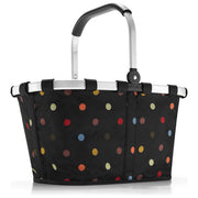Reisenthel BK7009 Carrybag Cestino per la spesa 22 l Pieghevole con Tasca Zip Struttura in Alluminio colore Punti neri