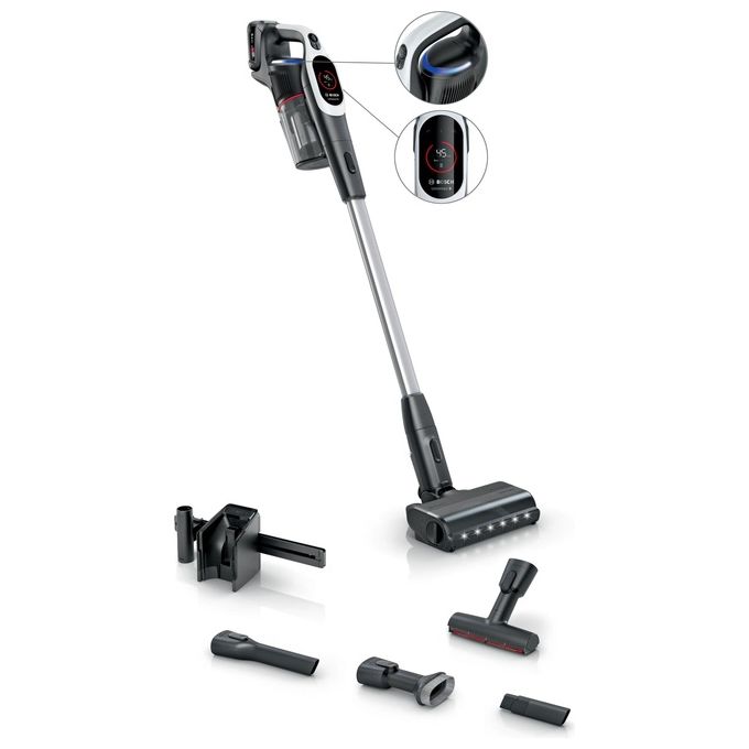 Bosch BKS931BA Unlimited 9 Aspirapolvere senza fili MicroClean Technology con display LED e sistema di filtraggio HEPA 10 J batteria sostituibile autonomia fino a 160 m² colore Nero