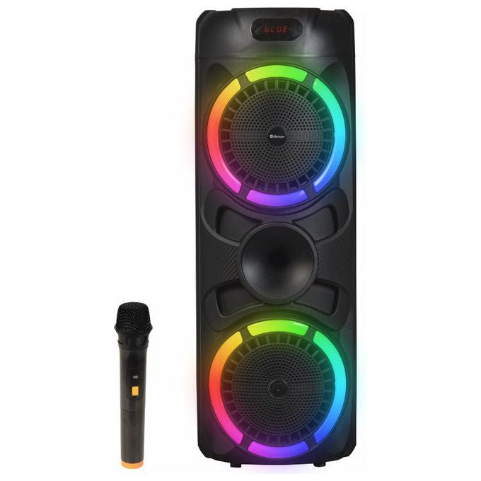 Denver BPS-459 Altoparlante da festa Potenza 200 W RMS Bluetooth 5.0 LED Multi MicroSD USB Tipo C e A con Microfono e Telecomando colore Nero