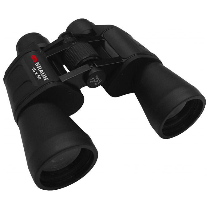 Braun BR20124 Binocolo 16x50 con Prisma Porro Diametro Lente 50 mm Materiale Ultralit Campo Visivo 73 m a 1000 m colore Nero