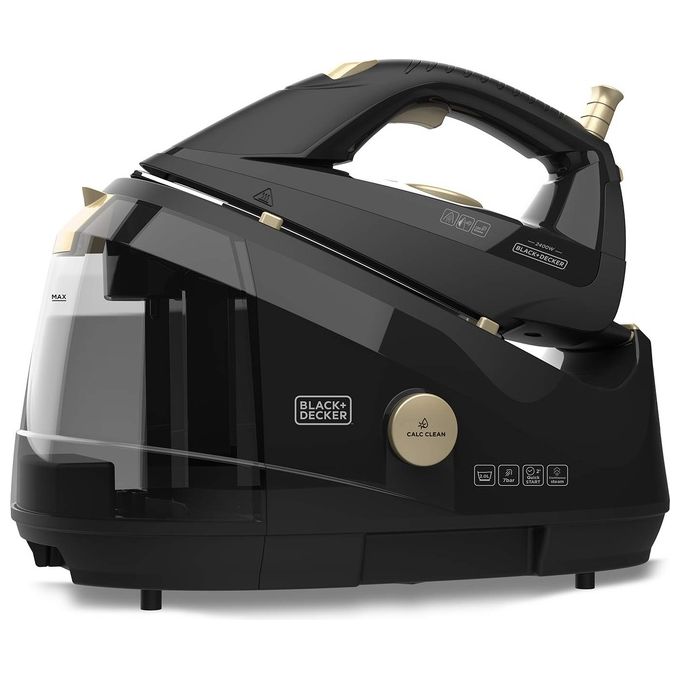 Black e Decker BXSS2400E Ferro da Stiro con Caldaia 2400 W Piastra in Ceramica Getto di Vapore 150g-min Vapore Continuo da 0-45 g-min Nero