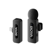 BOYA BY-V1 V2.0 Microfono Wireless 2.4GHz Portata 100 m Connettivita' Lightning USB-C 3.5 mm colore Nero