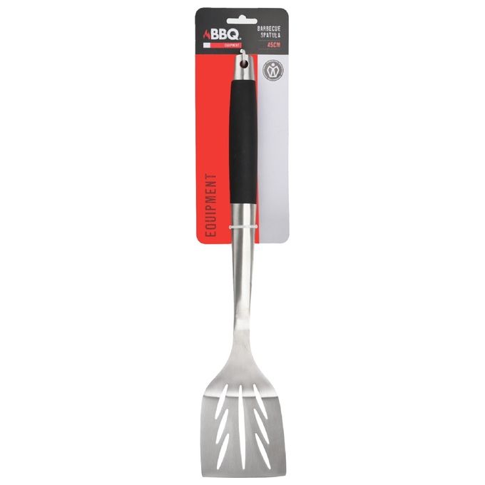 BBQ Paletta Barbecue C04000110 Acciaio Inox e Manico Nero Antiscivolo