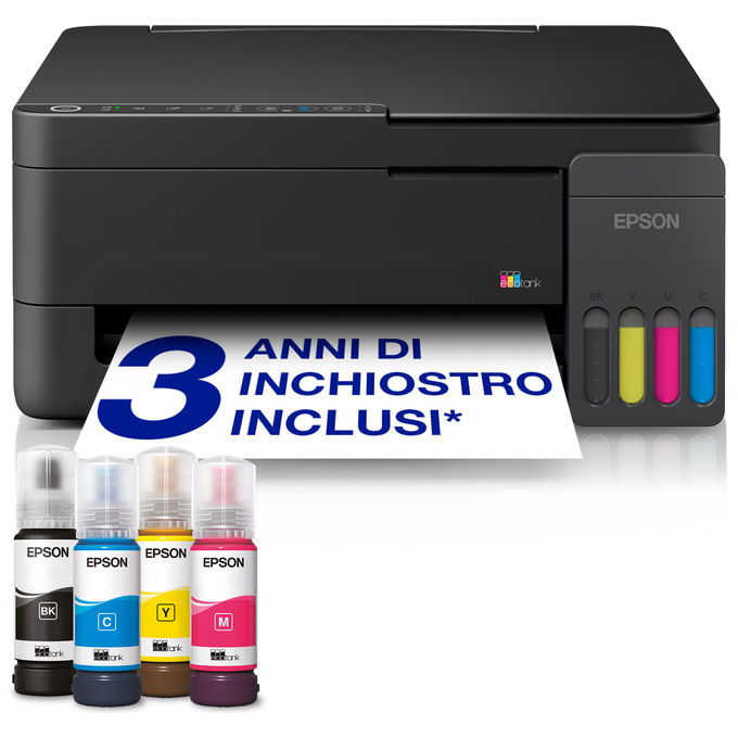 Epson C11CL62404 EcoTank ET-2910 Stampante A4 3 in 1 Wi-Fi USB colore Nero