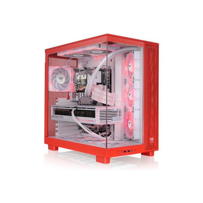 Thermaltake CA-11E-00MRWN-00 View 380 XL TG ARGB Alloggiamento Midi Tower con vetro temperato e illuminazione ARGB 4 ventole preinstallate supporto radiatore 360 mm colore Arancione