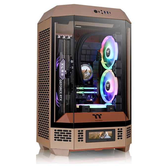 Thermaltake 4711475645738 The Tower 300 Case PC Micro Tower per schede madri micro ATX e Mini-ITX con supporto fino a 8 ventole da 120 140 mm e vetro temperato colore Sabbia