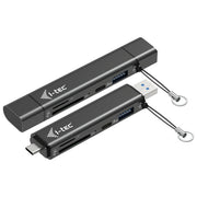 I-tec CADONGLEUSBSD Dongle USB-C-USB-A con Lettore SD e TF 2 Porte USB 3.2 Gen 1 5 Gbps colore Nero