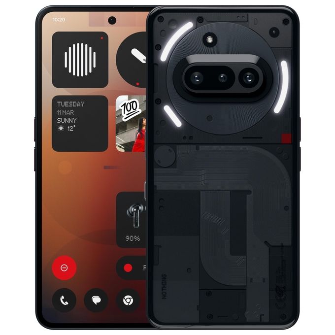 Nothing A059 Phone 3a Smartphone 5G 6.77'' 8GB 128GB Dual SIM Snapdragon 7s Gen 3 Tripla Camera 50MP Batteria 5000mAh colore Nero