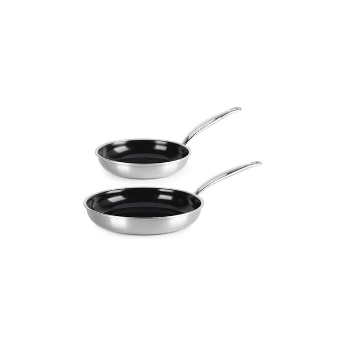 GreenPan CC005002-001 Premiere Padella Multiuso Acciaio Inox Rivestimento Antiaderente in Ceramica Fino a 220°C Lavabile in Lavastoviglie colore Argento