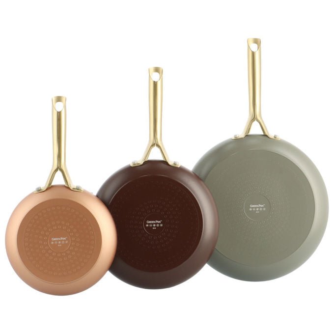 GreenPan CC009020-001 Set di Padelle Shades con Rivestimento in Ceramica Rinforzata con Diamanti 20 cm 24 cm 28 cm colore Terra