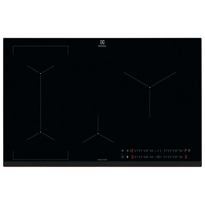 Electrolux, Piano Cottura a Induzione, Serie 600 Bridge, 80 cm, Vetroceramica Nero