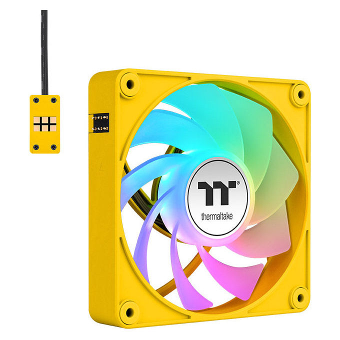 Thermaltake CL-F223-PL12BB-A CT120 EX Reverse ARGB Sync Ventola per PC 120 mm 4-pin PWM 2000 rpm 31.2 dB colore Giallo