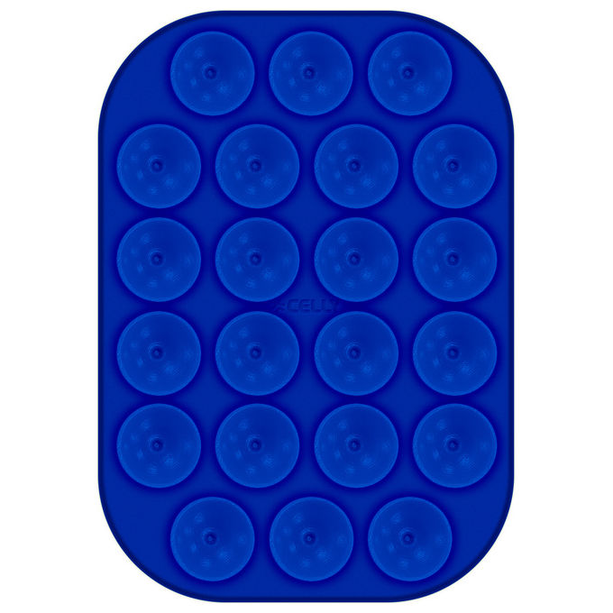 Celly COLFIXSQUAREBL Supporto Passivo per Telefono Cellulare Smartphone in Silicone con Fissaggio a Ventosa colore Blu