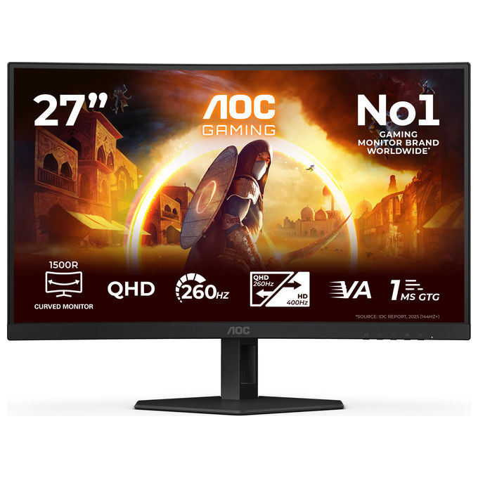 AOC CQ27G4ZE Monitor gaming curvo 27'' WQHD 2560x1440 Fast VA HDR10 colore Nero