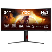 AOC CU34G4CA Monitor Gaming Curvo 34'' 3440x1440 180Hz 1ms HDR400 Adaptive Sync colore Nero