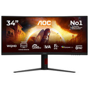 AOC CU34G4ZCA Monitor 34'' WQHD 250Hz Fast VA 1ms GtG HDR400 Adaptive Sync colore Nero