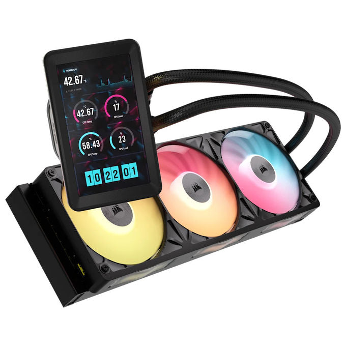 Corsair CW-9061045-WW iCUE LINK TITAN II 360 RX LCD Raffreddatore di liquidi tutto in uno Diametro 36 cm con display LCD 12,7 cm Risoluzione 720 x 1280 Pixel colore Nero