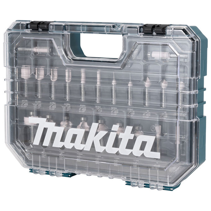 Makita D-74778 Set di taglierine per fresatura 22 pezzi in custodia punta Ø 8 mm per legno colore Metallico