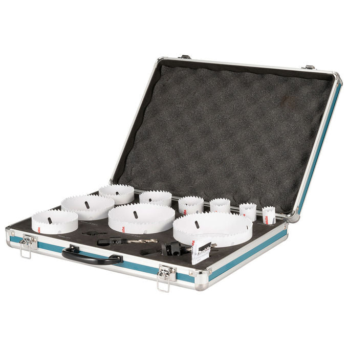 Makita D-75764 Set di Seghe a Tazza Bimetalliche per Legno Metallo e Plastica Diametro 22-127 mm con Adattatori Trapano Centrale e Custodia Colore Nero