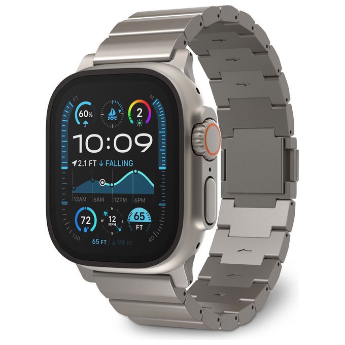 Decoded D25AWS49TTS1TM Traction Band Cinturino in Titanio Compatibile con Apple Watch Ultra 1 2 3 Chiusura Magnetica Regolabile colore Titanio