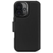 DECODED D25IPO16DW5BK Custodia in pelle per iPhone 16 con portafoglio rimovibile Compatibile con MagSafe Protezione da cadute Porta carte colore Nero