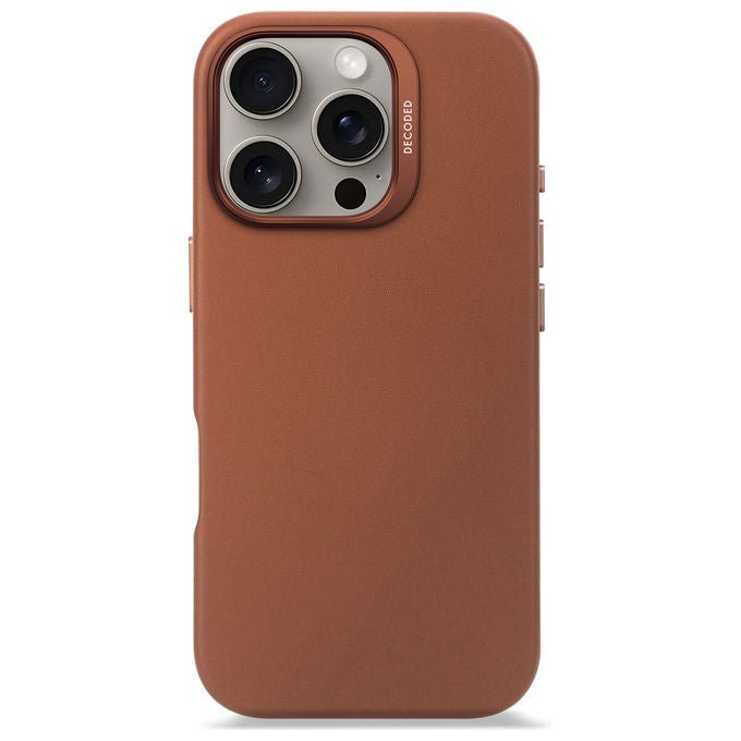 Decoded D25IPO16PBC1TN Leather Case Cover per iPhone 16 Pro in pelle pieno fiore compatibile MagSafe resistente agli urti colore Marrone