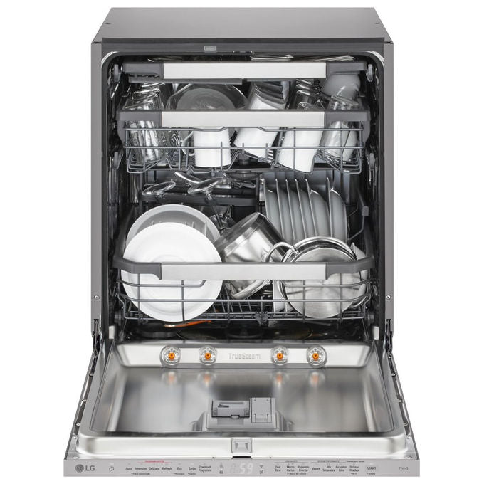 LG DB597TXSW Lavastoviglie da Incasso 14 Coperti Classe A-20% 43 dB QuadWash (59,8x81,5x55,4 cm) colore Bianco