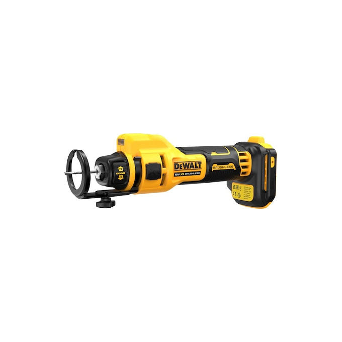 Dewalt DCE555N-XJ Fresatura per Cartongesso Brushless 18V Senza Batteria e Caricabatterie Motore Brushless Autonomia 54m Regolazione Profondita' Precisa colore Nero