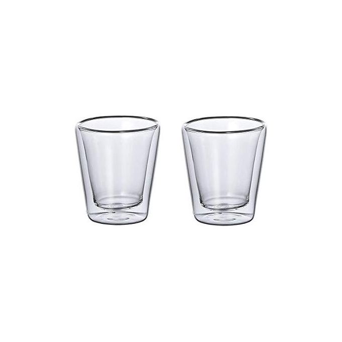 Set 2 Tazze Caffeino senza Piatto Vetro Borosilicato
