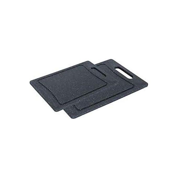 Set 2 Taglieri con Finitura Marmorizzata in Polipropilene 29X20 cm Nero