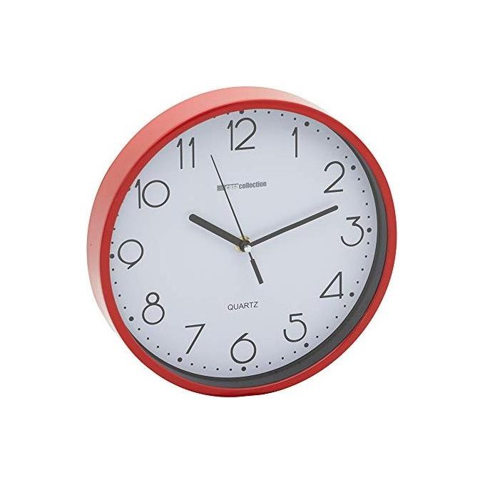 Orologio da Parete Pop in Plastica e Vetro Diametro 25 cm Rosso