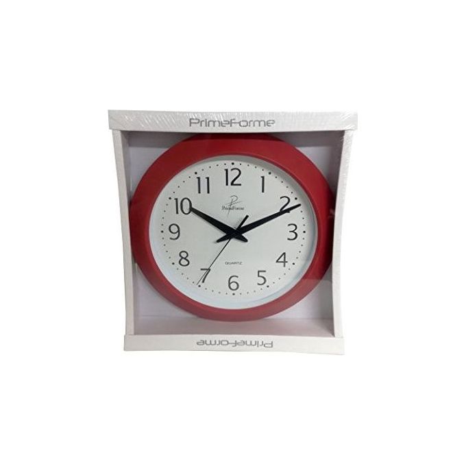 Orologio da Parete Lisbona in Plastica e Vetro Diametro 30 cm Rosso Opaco