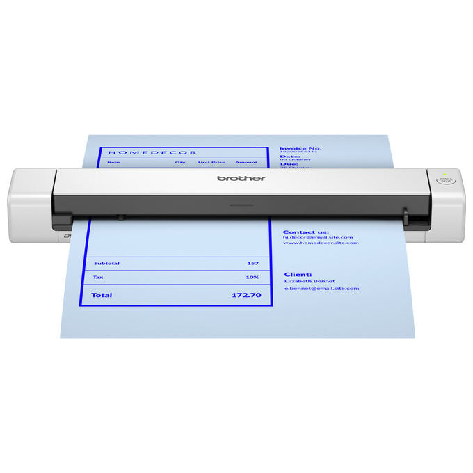 Brother DS-640E Scanner Portatile A4 600x600 DPI 15 ppm USB 3.2 Type-C colore Nero Bianco