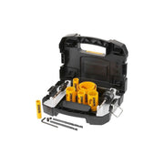 DeWALT DT90354-QZ Set di Seghe a Tazza Bimetalliche 11 Pezzi per Legno Metallo Plastica con Adattatori e Punte Centrali colore Nero