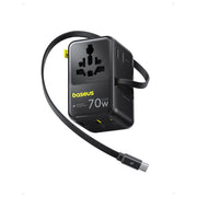 Baseus E0307E00 EnerCore CG11 Adattatore Universale da Viaggio con Cavo Retrattile 2AC 2U 2C 70W colore Nero