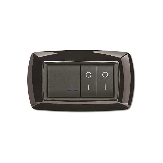 Elettrocanali Placche Tecnopolimero Mylife Nere C Adattatore 4 Moduli