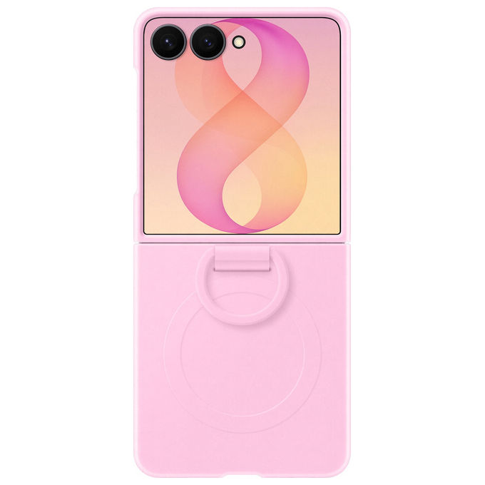 Samsung EF-EF776C Silicone Ring Magnet Case per Galaxy Z Flip8 con tecnologia Magnetic Power Profile anello per presa salda protezione da graffi e urti colore Pink