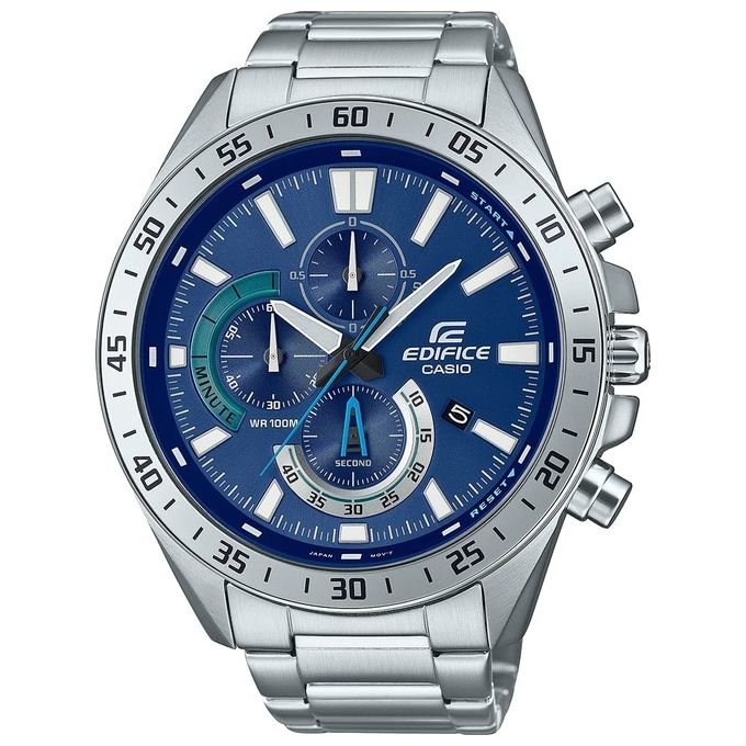 Casio EFV-620D-2AVUEF Edifice Orologio Bracciale Quarzo Acciaio Inox Cronografo Datario Fluorescente 100m Blu