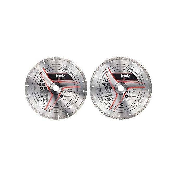 Kwb Set 2 Dischi Diamantati D.230 Mm