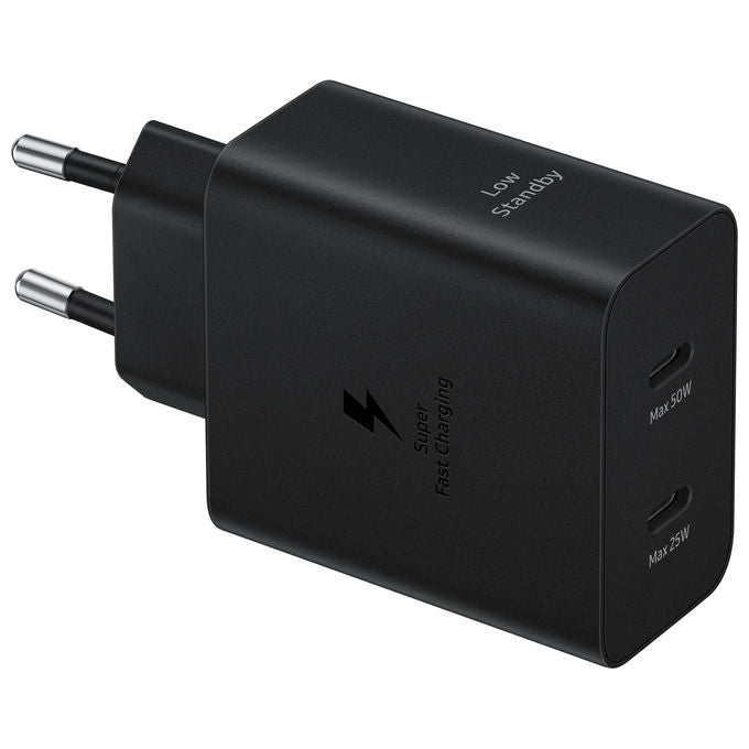 Samsung EP-T5020XBEGEU Caricabatteria Super Fast Charging 50W con Doppia Porta USB-C e Cavo USB-C to USB-C 1,8 m colore Nero