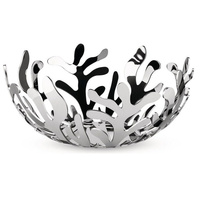 Alessi ESI01-25 Fruttiera Mediterraneo in Acciaio Inox Diametro 25 cm Altezza 9 cm colore Acciaio Lucido