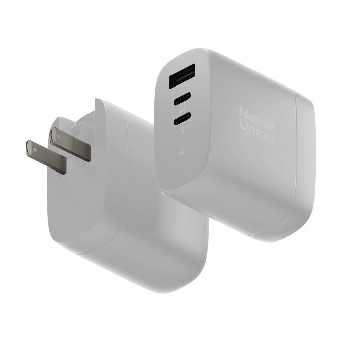 Native Union FAST-PD67-WHT-2CA Fast Gan Charger Pd 67W Caricatore con 2 Porte USB-C e 1 USB-A 67 W Bianco