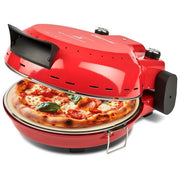 Girmi FP50 Forno per Pizza ''Quisipizza'' 1800 W 420°C Pareti fredde Pietra Refrattaria staccabile da 31 cm Timer Doppia resistenza Ricettario incluso Rosso