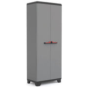 Keter Armadio Portascope Basic Resistente al Gelo con 3 Ripiani Regolabili 68X39X173 Cm per Esterno in Resina Grigia
