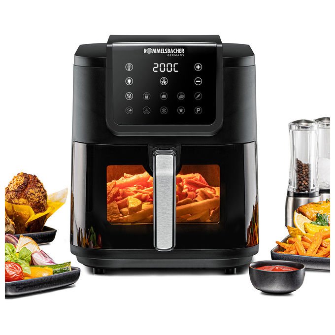 Rommelsbacher FRH1700XXL Frittatrice ad aria 8 L 1700 W 10 programmi colore Nero-acciaio inox