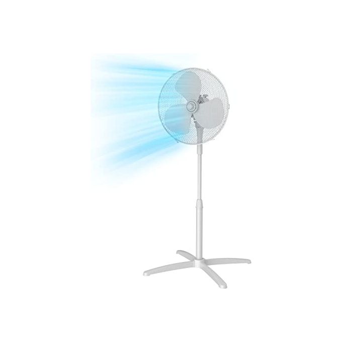 Midea FS40-20M Ventilatore a Piantana 40 W con Altezza Regolabile Silenzioso e 3 Livelli di Velocita' Oscillazione 80° Colore Bianco